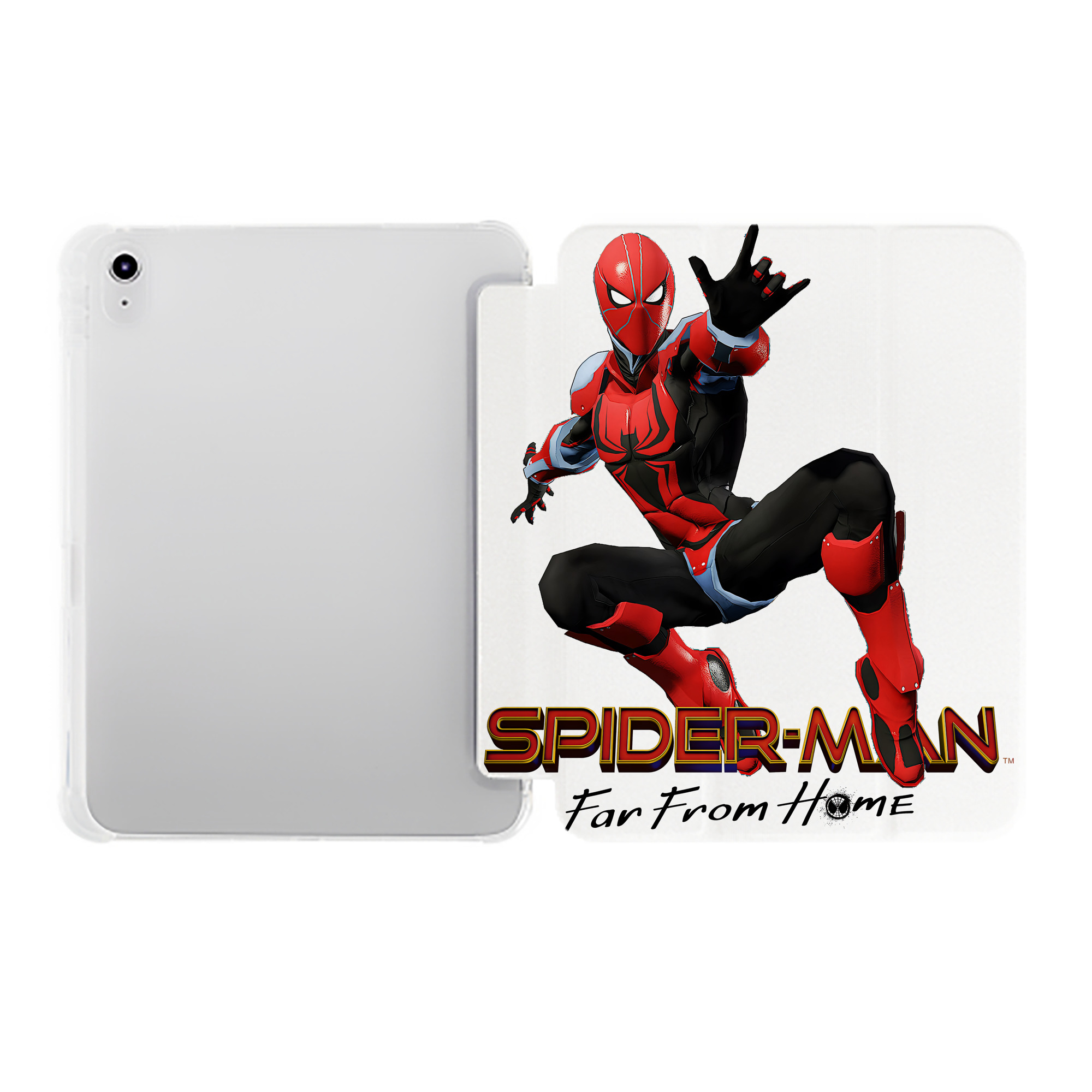 （画像用） Spider Man スパイダーマン IPad ケース ペン収納付き 三つ折りスタンド PUレザー×シリコン 対応機種9.5/10.5/10.9インチ